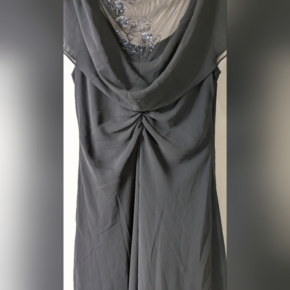 S.L. Fashion Sheer Back Black Midi Dress, Size 18, Gorgeous!! - Picture 6 of 10